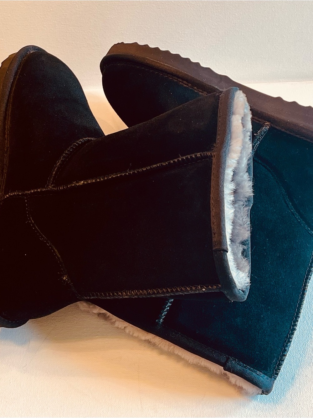 NIB QUINCE ๐ฏ AUSTRALIAN SHEARLING MID-CALF SUEDE LEATHER BOOT BLACK WOMEN SIZE 8 - Picture 8 of 13